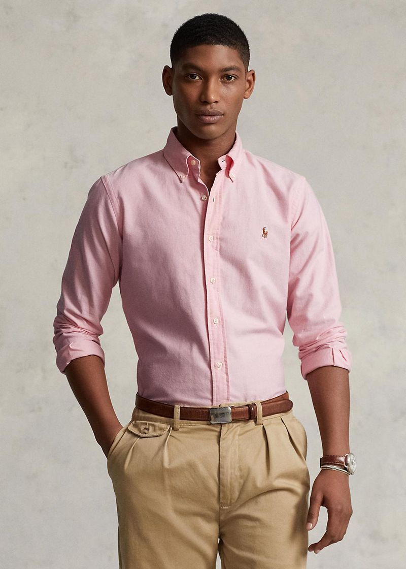 Camisas Polo Ralph Lauren Hombre Slim Fit Oxford Chile Rosas NIYRZ-8716